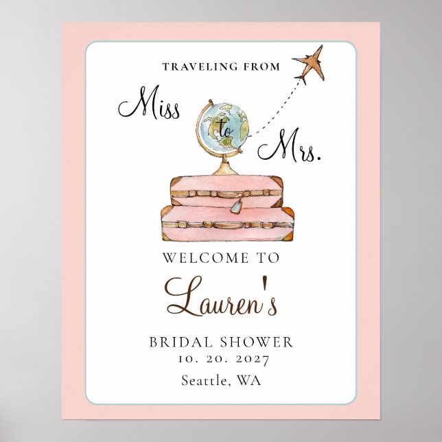 Bröllopsdosa försvinner till Mrs Bridal Shower väl Poster (Framsidan)