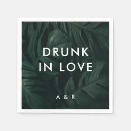 Bröllopsdrunk i Kärlek vid Tropical Handflatan Pappersservett
