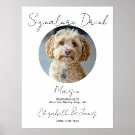 Bröllopsdryck med signatur Hund Foto Skylt