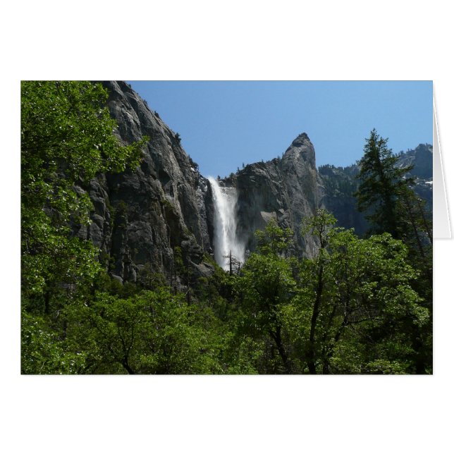 Bröllopsdunstfallen i Yosemite nationalpark Hälsningskort (Framsidan Horizontal)