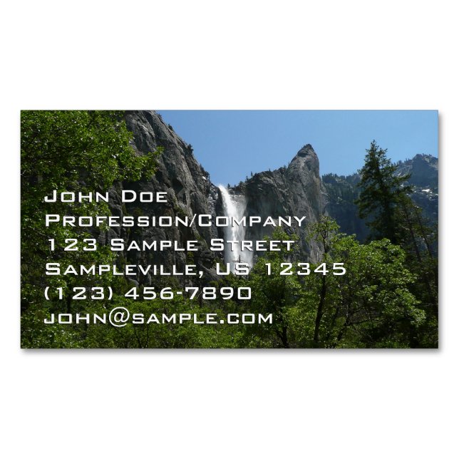 Bröllopsdunstfallen i Yosemite nationalpark Magnetiska Visitkort (Framsida)