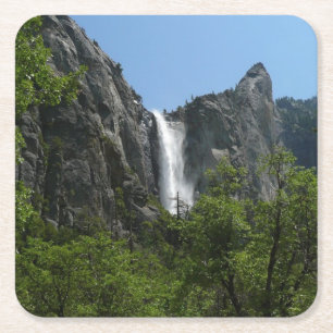Bröllopsdunstfallen i Yosemite nationalpark Underlägg Papper Kvadrat