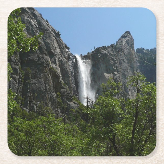 Bröllopsdunstfallen i Yosemite nationalpark Underlägg Papper Kvadrat (Framsidan)
