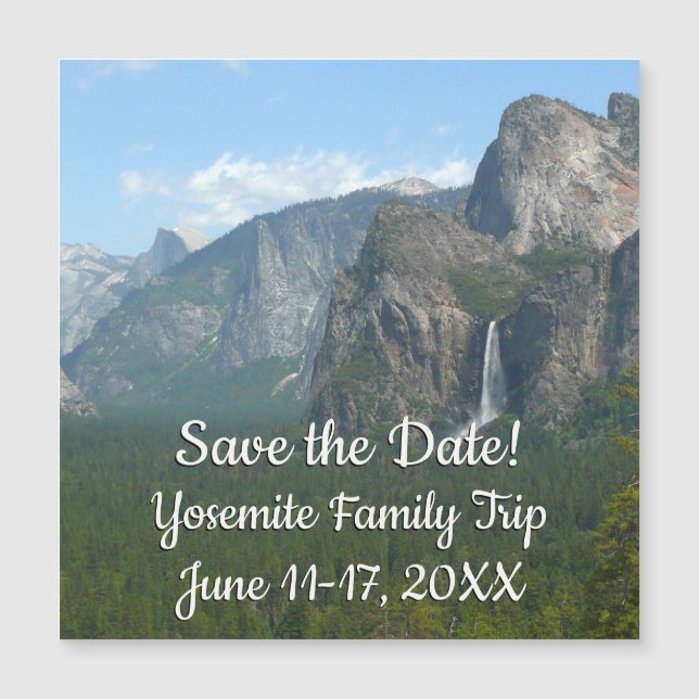 Bröllopsdunstfallen och Half Dome i Yosemite (Framsida)