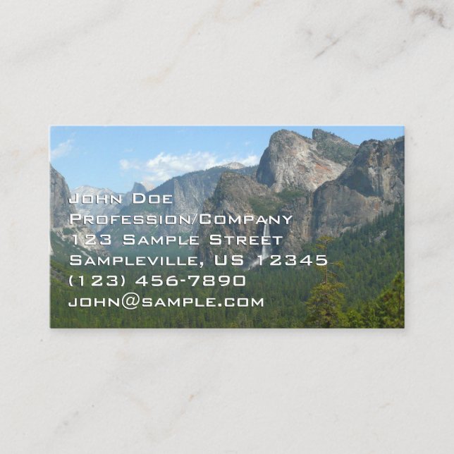 Bröllopsdunstfallen och Half Dome i Yosemite Visitkort (Framsida)
