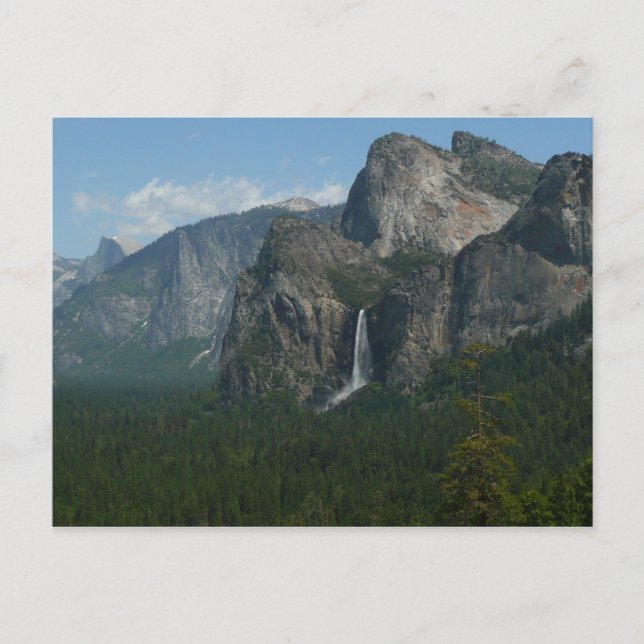 Bröllopsdunstfallen och Half Dome i Yosemite Vykort (Framsida)
