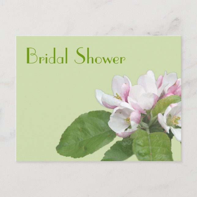bröllopsdusch äppelblomster vykort (Framsida)