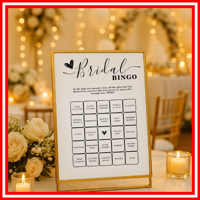 Bröllopsdusch Bingo Bröllop Elegant Kalligrafi (Skapare uppladdad)