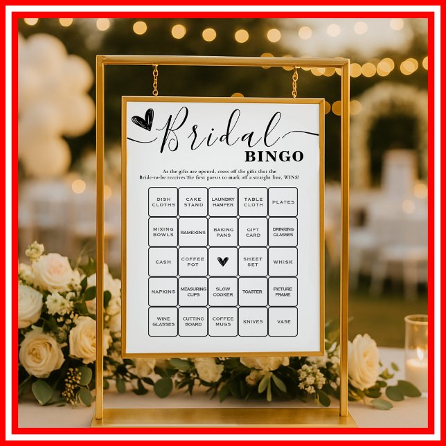 Bröllopsdusch Bingo Bröllop Elegant Kalligrafi Poster (Skapare uppladdad)