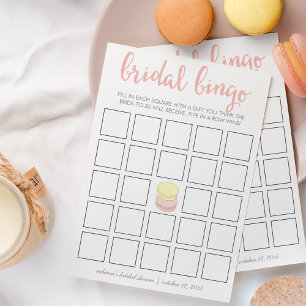 Bröllopsdusch Bingo Spelkort   Franska Macarons