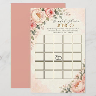 Bröllopsdusch Bingo Spelkort i Rosa