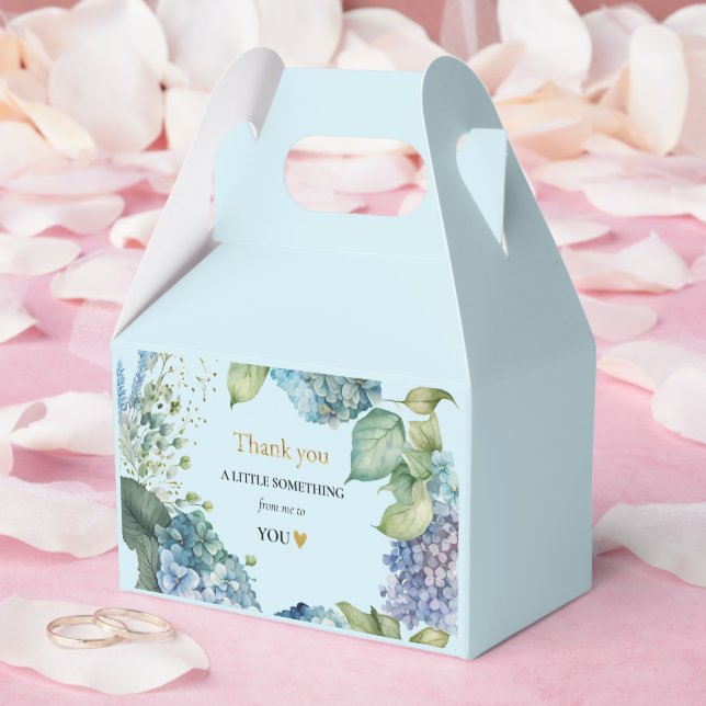 Bröllopsdusch Blå Hortensia Tack Presentaskar (Bröllop)
