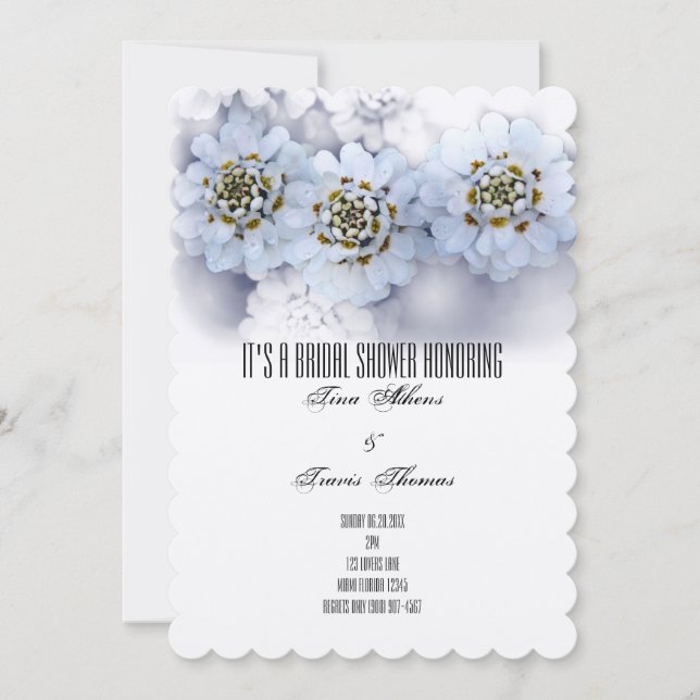 Bröllopsdusch Blommor Fest Familj Vänner Gäster Inbjudningar (Framsida)