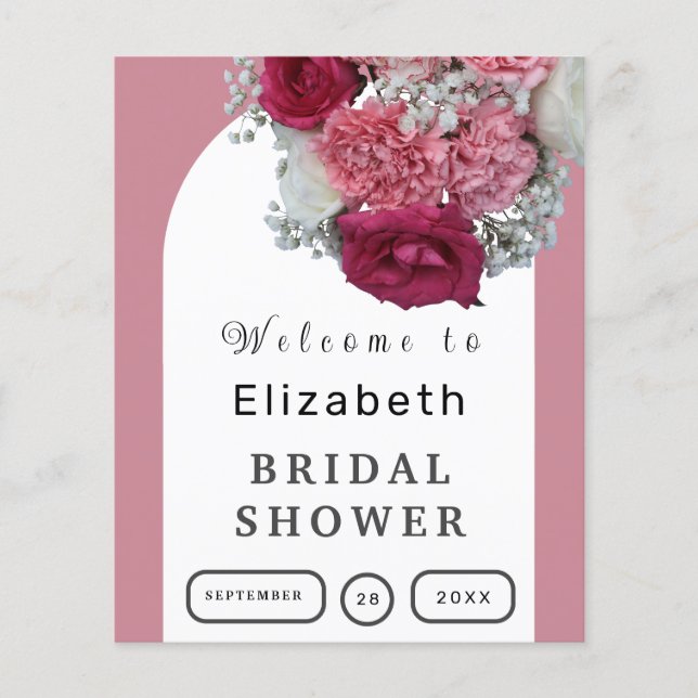 Bröllopsdusch Boho Blommig Båge Elegant Affisch Flygblad (Framsidan)
