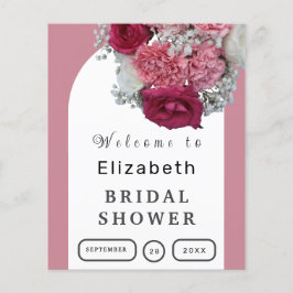 Bröllopsdusch Boho Blommig Båge Elegant Affisch Flygblad