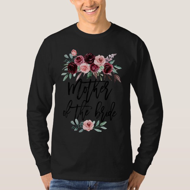 Bröllopsdusch Bröllop För Brud Mamma Brudens Mor T Shirt (Framsida)