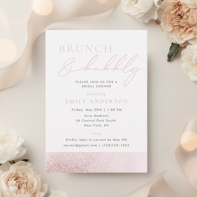 Bröllopsdusch Brunch och Bubbelrosé Inbjudningar (Skapare uppladdad)