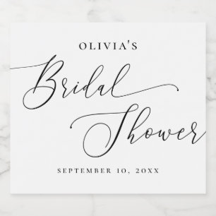 Bröllopsdusch Champagne Elegant Minimal Skrift