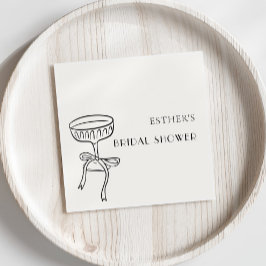 Bröllopsdusch champagneglas med rosett pappersservett