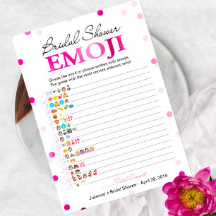Bröllopsdusch Emoji Pictionary-spel Rosa Magenta