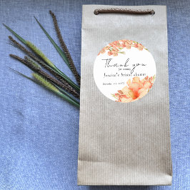 Bröllopsdusch för att tacka för blommor runt klistermärke