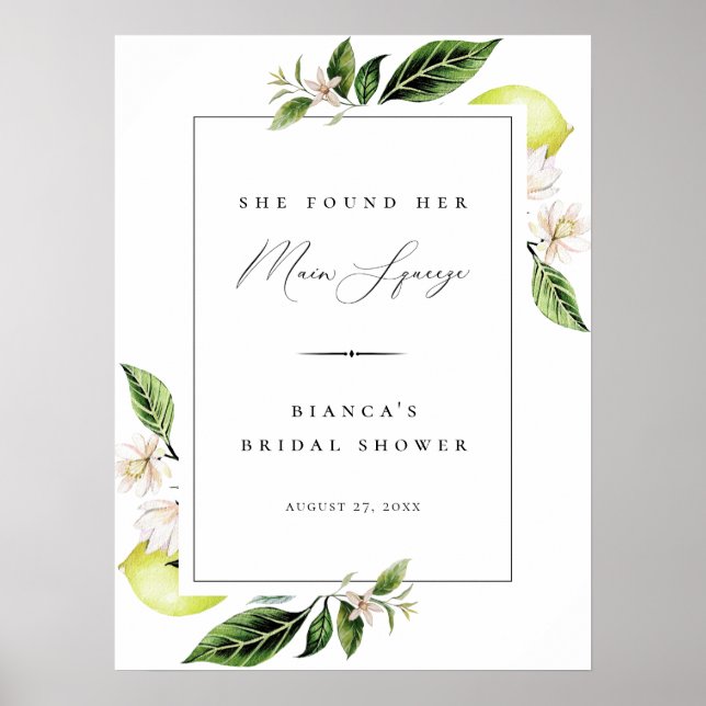 Bröllopsdusch för Botaniska Citroner Huvudpress Poster (Framsidan)