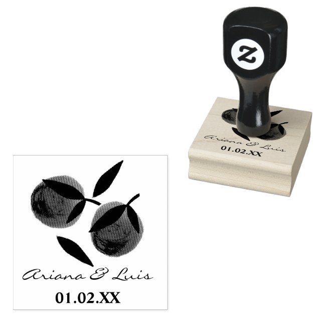 Bröllopsdusch för brud Orange Citrus Handritad  Stämpel (Stämplad)