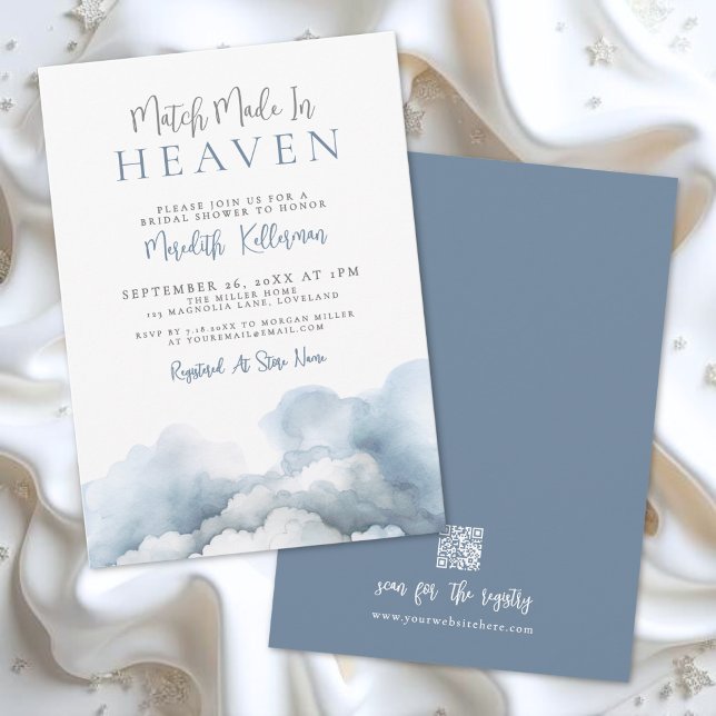 Bröllopsdusch för det perfekta paret inbjudningar (Match Made In Heaven Bridal Shower Invitation)