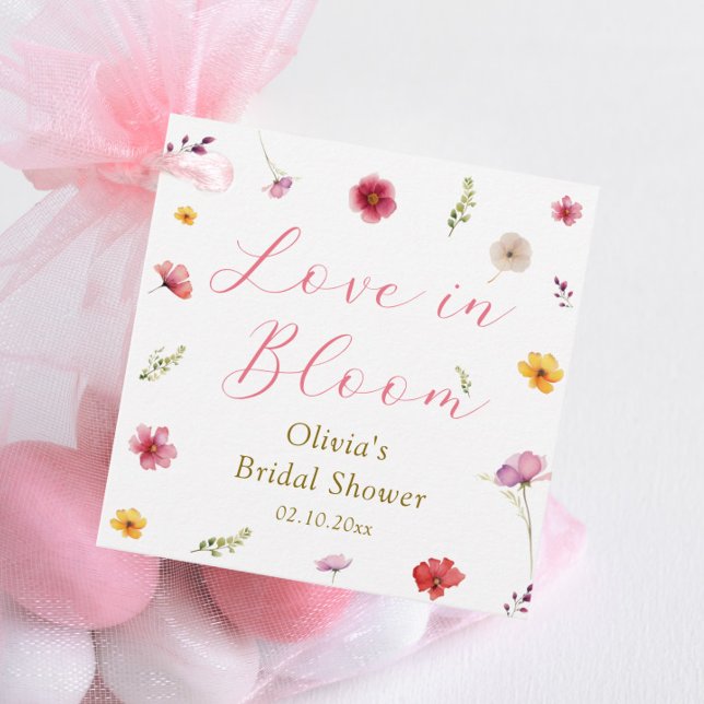 Bröllopsdusch för kärlek i blom gåvor etiketter (Skapare uppladdad)