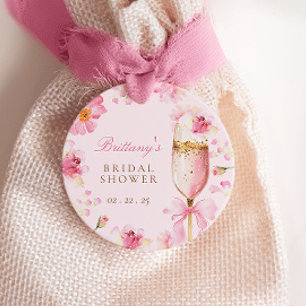 Bröllopsdusch för Petals Prosecco Gåvor Etiketter