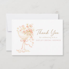 Bröllopsdusch för Petals & Prosecco Tack Kort