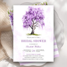 Bröllopsdusch för Purple Wisteria Floral Tree