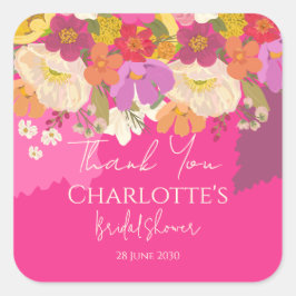 Bröllopsdusch för tack till trädgården fyrkantigt klistermärke