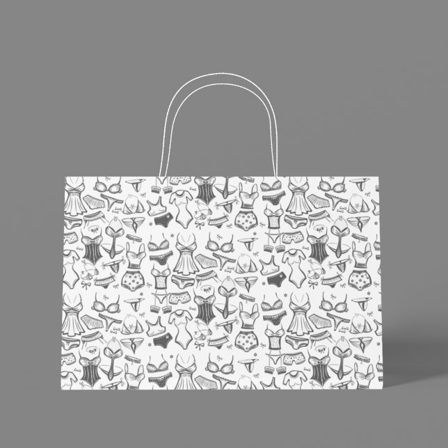 Bröllopsdusch för underkläder (Chic and playful gift bag perfect for lingerie showers and bridal celebrations.)