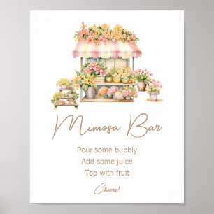 Bröllopsdusch för vårkärlek i blom Mimosa Bar Poster