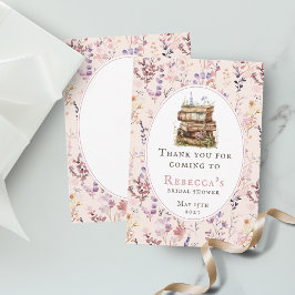 Bröllopsdusch för vattenfärg och vildblomma med bo tack kort