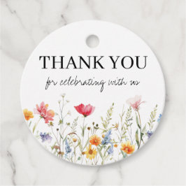 Bröllopsdusch för vilda blommor gåvor etiketter