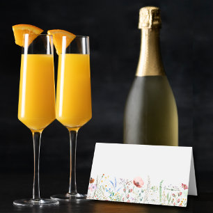 Bröllopsdusch för vilda blommor placeringskort