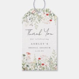 Bröllopsdusch för vilda blommor presentetikett