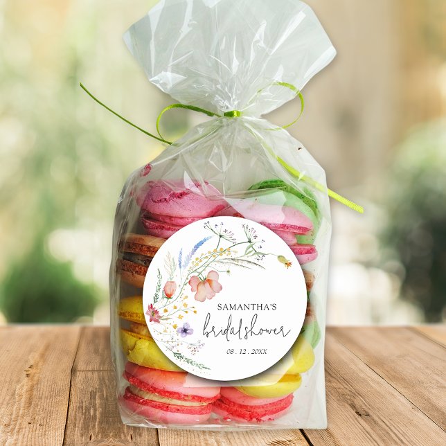 Bröllopsdusch för vilda blommor runt klistermärke (Skapare uppladdad)
