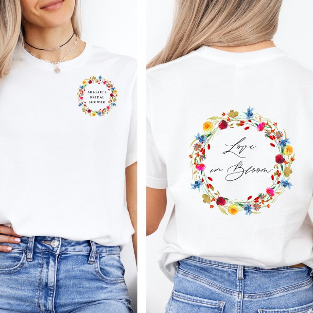 Bröllopsdusch för vildblommor med egen text t shirt (Skapare uppladdad)