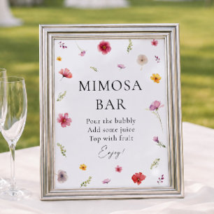 Bröllopsdusch för vildblommor Mimosa Bar Poster