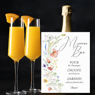 Bröllopsdusch för vildblommor Mimosa Bar Poster