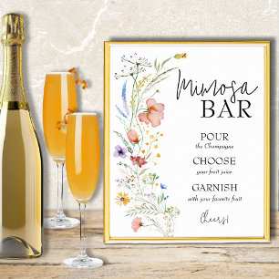Bröllopsdusch för vildblommor Mimosa Bar Poster