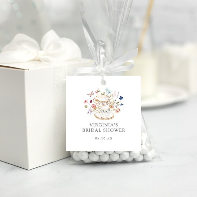 Bröllopsdusch för Vildblomster-Te-partaj Gåvor Etiketter (Wildflower Tea Party Bridal Shower Favor Tags by Painted Paperie
)