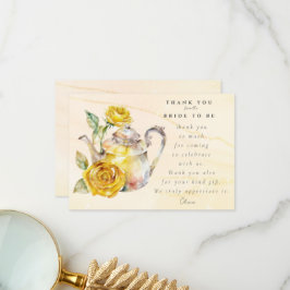 Bröllopsdusch för vildblomster-teparty tack kort