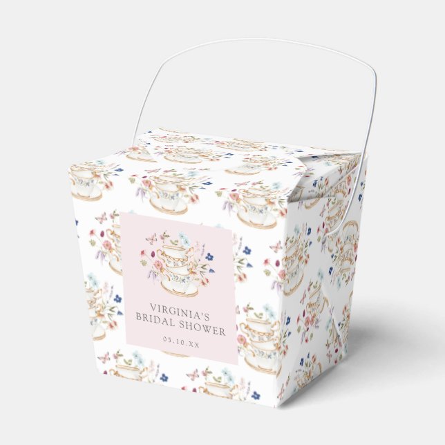 Bröllopsdusch för Wildflower Tea Party Presentaskar (Framsidan Sidan)