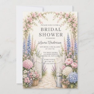 Bröllopsdusch i blomsterträdgård inbjudningar