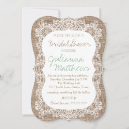 Bröllopsdusch i Jutesäck och Spets Inbjudningar