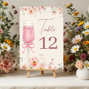 Bröllopsdusch i Love in Bloom Champagne Rosa Sling Bordsnummer